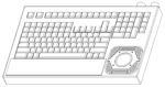 90-750-107: 121-key Desktop Keyboard with 2-inch Trackball