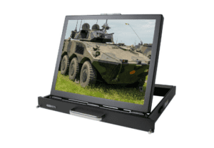 SlimLine Micro Flip-Up Flip-Down LCD Monitor in 1U Rack Mount Drawer