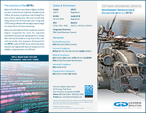 Download our Software IV&V Services brochure now