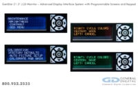 Photo of GenStar IV 21.3" - Showing several screens of the Advanced Display Interface System (ADIS) with programmable display and keypad