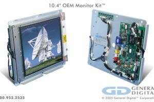 Impact 10.4 - Rugged open frame LCD monitor kit – front and rear views