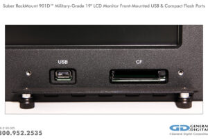 Photo of Saber RackMount 901E 19.0" - Close-up of front-mounted covered USB and CompactFlash ports