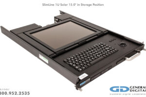 SlimLine 1U Solar 15" with DVD and USB Port - Storage Position