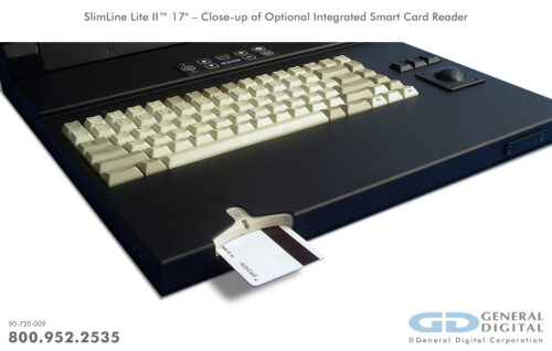 SlimLine Lite II 17" with Optional Smart Card Reader - Close-up of Smart Card (CAC) reader 