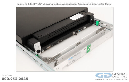 SlimLine Lite II 20" with Optional Cable Management Guide - Close-up of cable management guide and connector panel 