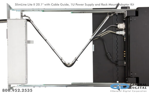 SlimLine Lite II 20.1" - Optional Cable Management Guide, rear-mounted 1U Power Supply and Rack Mount Adaptor Kit 