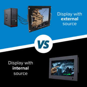 Display with external source vs Display with internal source graphic
