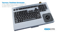 Photo of Tactical TwoView Mobile 21.5" - 121-key mil-grade backlit keyboard includes a trackball and 6 mouse buttons, stores in base of unit