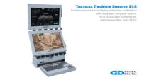 Photo of Tactical TwoView Shelter 21.5" - Military compliant dual display workstation can be mounted to a table, bench, desktop or other fixed location