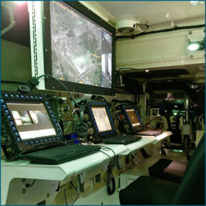 Photo of Titan and Sabers in Stryker vehicle