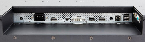Photo of a monitor's video input connectors