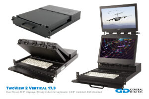 TwoView 2 Vertical dual 17.3-inch open and closed