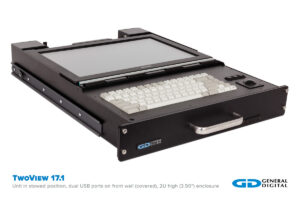 TwoView dual 17.1-inch displays in stowed position