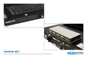 TwoView dual 20.1-inch displays with optional DVD player and KVM switch