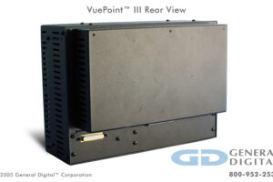 VuePoint III 10.4" - Rear view showing attached power supply and communication cable connector