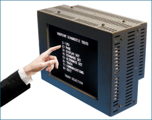 Photo of VuePoint III with finger touching screen